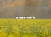 德信德州扑克解说