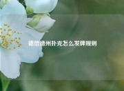 德信德州扑克怎么发牌规则