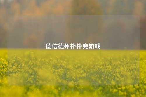 德信德州扑扑克游戏