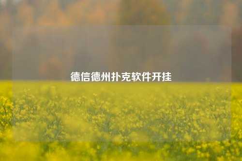 德信德州扑克软件开挂