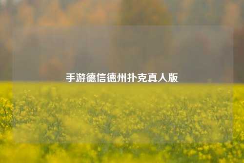 手游德信德州扑克真人版