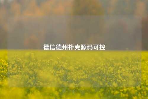 德信德州扑克源码可控