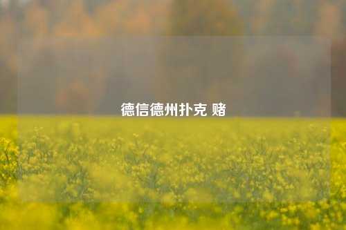 德信德州扑克 赌