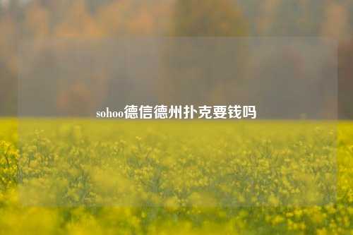 sohoo德信德州扑克要钱吗
